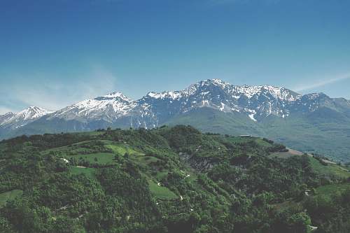 mountain range landscape photography of mountain peak